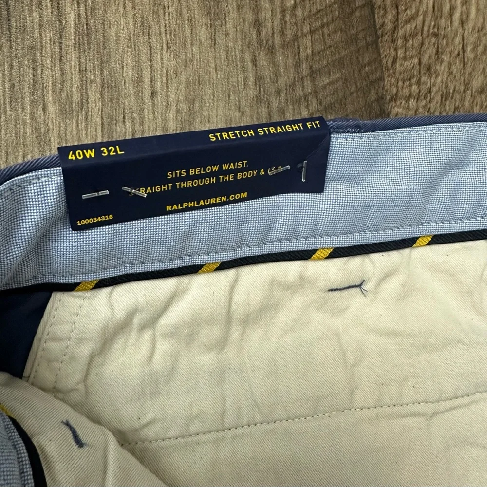 Polo Ralph Lauren Stretch Straight Fit Cotton Navy Sailboat Chino Pants